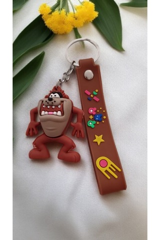 2 Li Büyükboy Looney Tunes Tazmanya Canavarı Ve Tweety Anahtarlık Seti Silikon Anahtarlık
