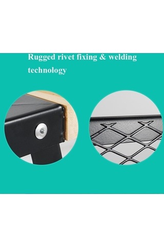 Prestigegoods Cls Açık Katlanır Örgü Kamp Demir Masa Barbekü Rafı, Siyah, Taşınabilir, 59x30x18 Cm Siyah