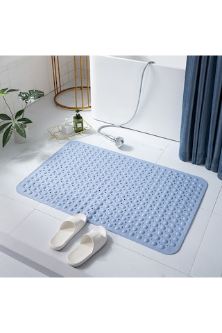 Youtek Banyo Kayma Engeli Matı 90x60 Cm - Duşakabin, Banyo Kullanıma Uygun - Dayanıklı Malzeme İle Yapılmış - Mavi Renk Diğer