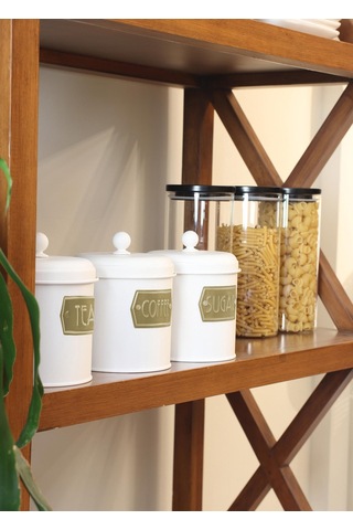 The Mia Çay Şeker Kahve Kavanozu 1,70 Lt Beyaz