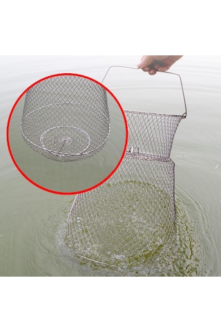 Yunboo Paslanmaz Çelik Balık Kafesi - Katlanabilir Ve Dayanıklı Galvanizli Tasarım