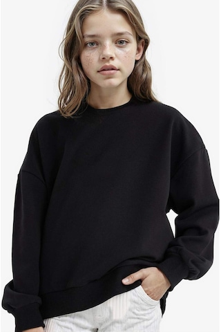 DeFacto Kız Çocuk Oversize Geniş Kalıp Bisiklet Yaka Sırt Baskılı Sweatshirt D9209A825SPBK81 Siyah