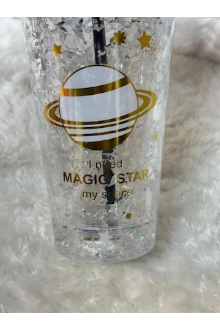 Pipetli Bardak Matara Sevimli Suluk 450 Ml Çift Astronot Figürlü Beyaz