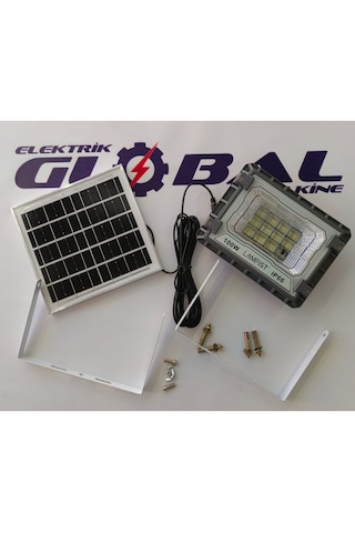 Lampist 100w Solar Led Projektör Güneş Enerjili Uzaktan Kumandalı Su Geçirmez Dış Mekan Sokak Ve Bahçe Aydınlatması