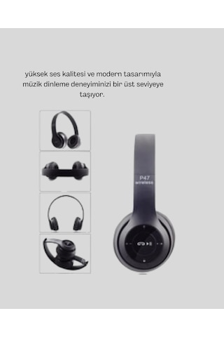Kablosuz Bluetooth Kulaklık Tf Kart, Aux, Mikrofonlu, Suya Dayanıklı, 10m Menzil Çok Renkli
