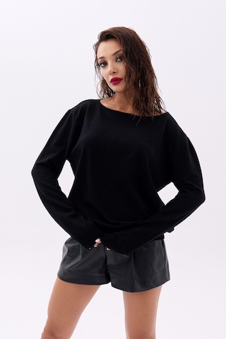 4216 Triko Düz Salaş Kazak-siyah S