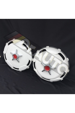 22.5 İnç Düz Model Kırmızı Fırfırlı Jant Kapağı 4'lü Takım