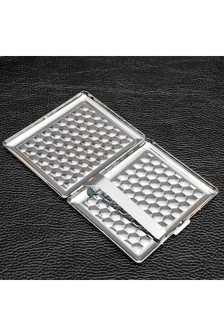 Giftbox Petek Desen Metal Sigara Tabakası