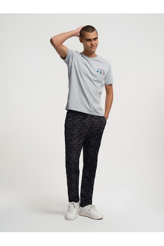 Regular Fit Erkek Pijama Gri Melanj