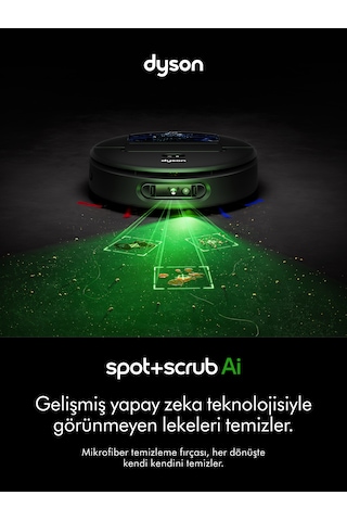 Dyson Spot+Scrub AI Islak ve Kuru Robot Süpürge Siyah