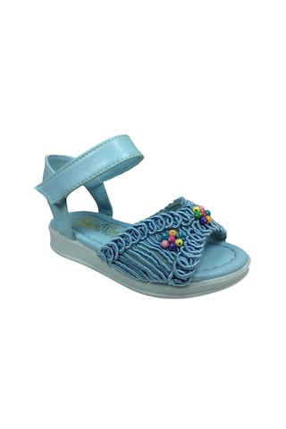 Ortopedikal 1506 Plm Kız Çocuk Sandalet Mavi Dantelli Triko Mavi