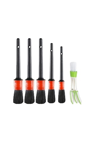İsgstore Oto Torpido Havalandırma Detaylı Temizlik Araba Temizlik Detay Fırçası 5 + 1 Set 6 Lı Set