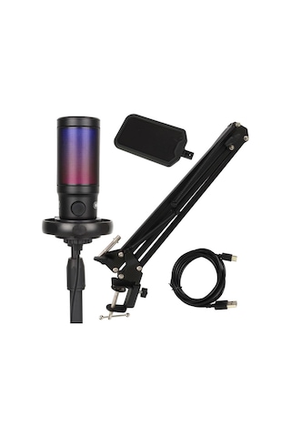 Midex V6 Rgb Set Usb Oyuncu Ve Yayıncı Mikrofonu Condenser Stüdyo Kayıt Gaming Tiktok Twitch Canlı Yayın Discord Youtube