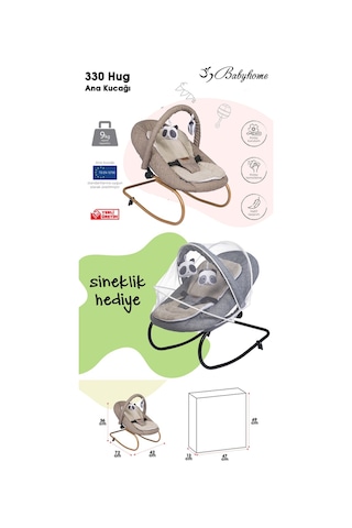 Baby Home 330 Hug Anakucağı Kademeli Sallanır Sabitlenebilir Oyuncaklı Bebek Puseti