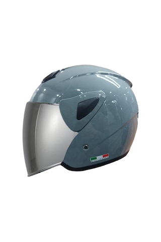 Sway SW 700 Ayna Camlı Yarım Kask Gri