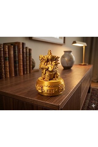 Feng Shui Altın Aslan Koruyucu Figürü Güç Şans Ve Bolluk Enerji Sembolü Feng Shui Altın Aslan Koruyucu Figürü Güç Şans Ve Bolluk Enerji Sembolü