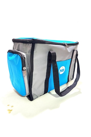 Newbag Yandan Cep Yalıtımlı Soğutucu El Askılı Kamp Çanta-gri Mvi Gri - Mavi
