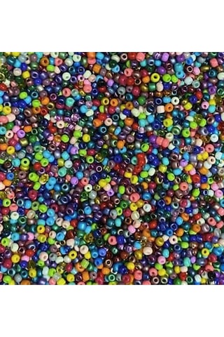 Karışık Renk 4 Mm Yaklaşık 220 Adet/20 Gram Cam Boncuk Oya Yazma Bileklik Ve Kolye