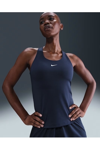 Nike Swoosh Dv9897-411 Kadın Orta Destekli Sütyenli Spor Atlet - Lacivert