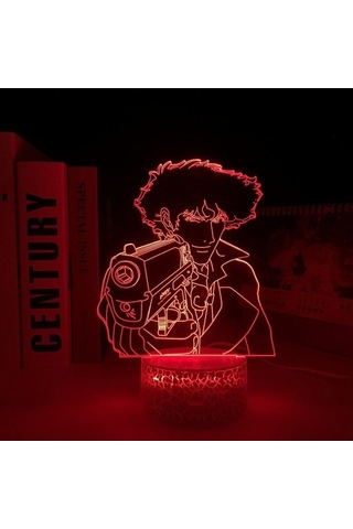 Goldenqian Hayranları Için Anime Kovboy Bebop 3d Gece Lambası 16 Renkler Dekor Illusion Uzaktan Kumandalı Led Lamba, Manga Kovboy Bebop Şekil Noel Hediyesi Oyuncaklar Çocuklar/erkekler Cbpıg5 Siyah