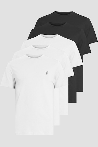 Kozik Standart Fit Bisiklet Yaka Erkek Tişört 5'li Beyaz - Siyah Siyah - Beyaz