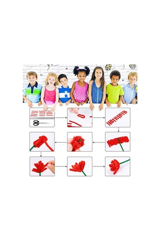 Şönil Renkli 50 Cm 50'li 1 Paket Artlantis 50 Cm Renkli Tüylü Tel