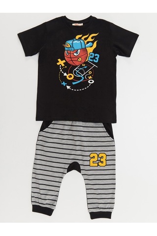 Denokids Mushi Basket Topu Erkek Çocuk T-Shirt Kapri Takım Çok Renkli