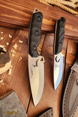 Outdoor Piknik Kamp Bıçağı Bıçak Kılıflı Mutfak Bıçağı Çakısı 005 Kahverengi - Siyah