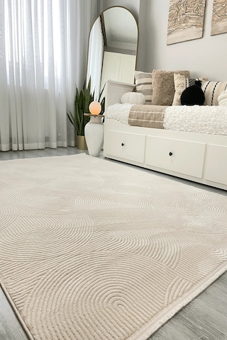Taiga 8612 Krem - Salon, Koridor, Yolluk, Mutfak, Antre, Yatak Ve Oturma Odası Halısı Krem 4