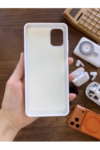 Samsung A06 Uyumlu Kadife İç Yüzey Tasarımlı Taşlı Işıltılı Parlak Pırlanta Kılıf Dia Plus Beyaz