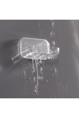 Banyo Mutfak İçin Delme Gerektirmeyen Duvara Monte Yapışkanlı Sabunluk Yarı Saydam Plastik Diğer