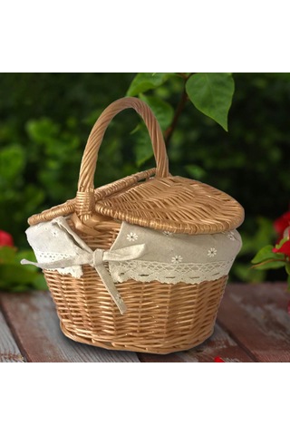 Homyl Açık Kamp Için Yıkanabilir Astarlı El Dokuması Hasır Kahverengi