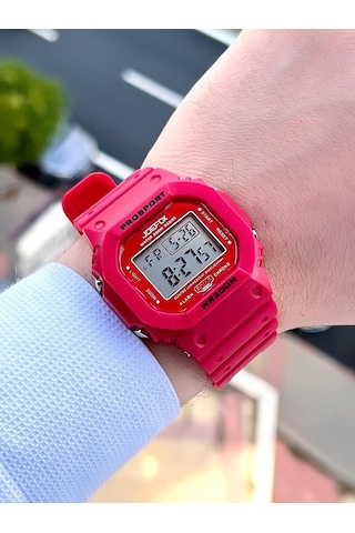 Joefox G-shock Kasa Kırmızı Digital 5 ATM Spor Kol Saati J-gs12