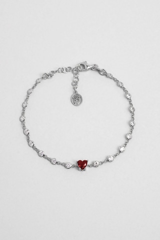 Aşk Yolu 18 Ayar Beyaz Altın Kaplama 19 Cm Gümüş Bileklik Beyaz