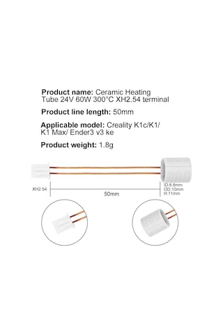 Creality K1- K1c-k1 Max-ender3 V3 Ke Seramik Isıtıcı Fişek