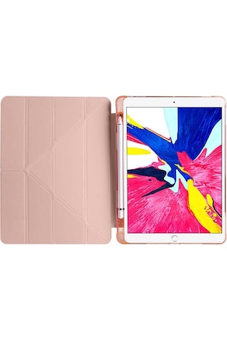 Samsung Galaxy Uyumlu Tab S6 Lite Sm-p610 10.4" Kılıf Kalem Bölmeli Standlı Katlanabilir Kalemlikli Silikon Kılıf