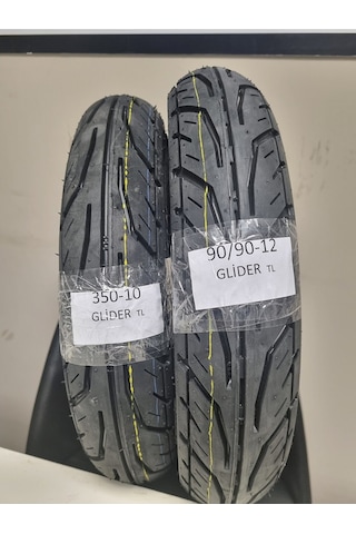 Tdt Tyres Rks Spontini Lastik Set 350-10glider Ve 90/90-12 Glider Dubleks Set Glider10