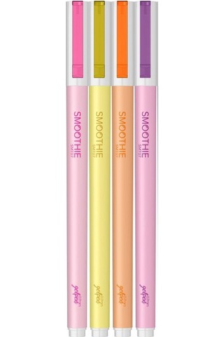 Scrikss Smoothie 4'lü Mor-pembe-turuncu-sarı Jel Kalem Seti - Orjinal Blister Kutulu
