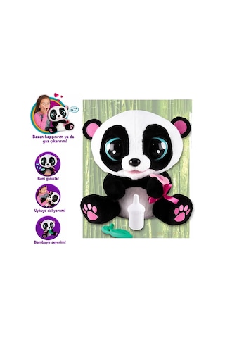 İnteraktif Peluş Sesli, Hareketli Ve Aksesuarlı Oyuncak Yoyo Panda Çok Renkli