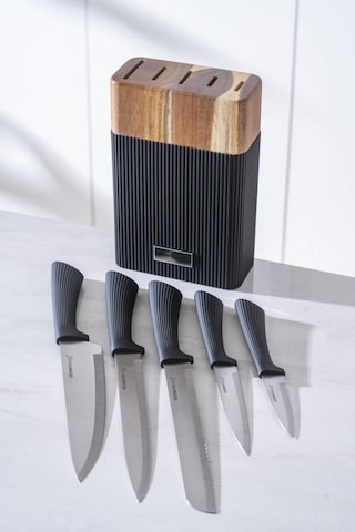 Acar Cooper Siyah 6 Parça Standlı Bıçak Seti Hwn-07964 Siyah