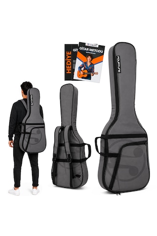 Fourtune Atlas Gri Elektro Gitar Çantası Gigbag Kalın Soft Case