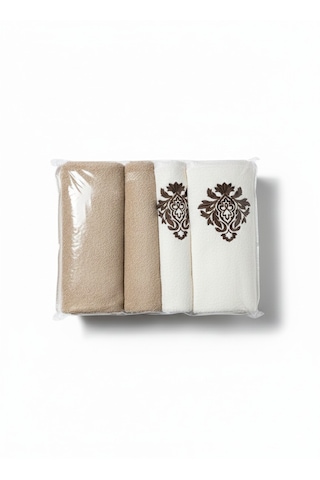 Yuenze 4 Lü Banyo Havlu Seti %100 Pamuk Hamam & Çeyiz Havlusu 1400 Gram Kalın 2 Renk