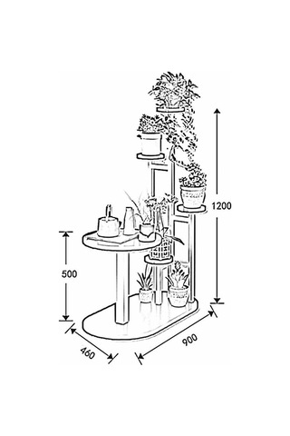 Cindy Metal / Ahşap Yan Sehpa Saksılık Çiçeklik Beyaz