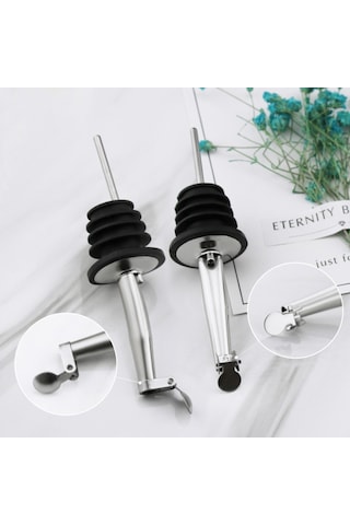 Vkemall 304 Paslanmaz Çelik Şarap Bira Likör Zeytinyağı Dispenser Kauçuk Tıpa Döküm Ucu