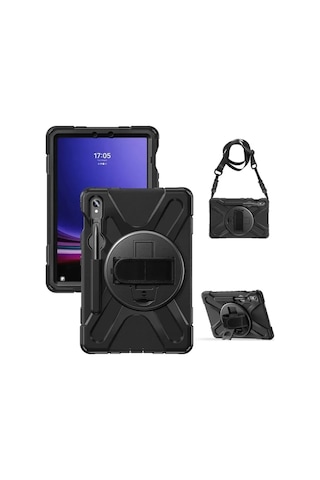 Mey İthalat Samsung Galaxy Uyumlu X510 Tab S9 Fe 11 Kılıf Amazing Tablet Kapak - Siyah Arka Kapak