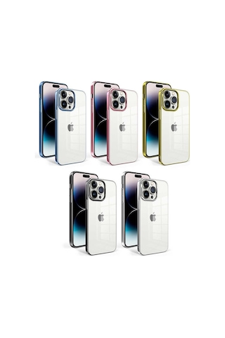Apple Uyumlu iPhone 14 Pro Kılıf Zore Kenarları Renkli Arkası Şeffaf Sun Sert Kapak