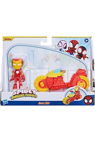 Spider And His Amazing Friends Motosiklet Ve Figür İron Man F9346
