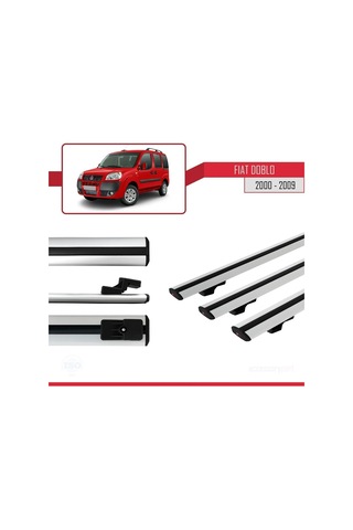 Fiat Doblo 2000-2009 Arası İle Uyumlu Basic Model Ara Atkı Tavan Barı Gri 3 Adet