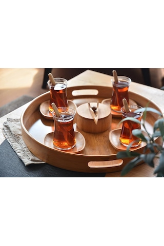 Bambum Carne Yuvarlak Tepsi 35 Cm B2265 Ahşap