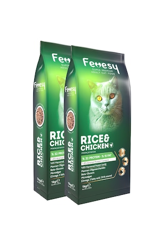 Fevesy Tavuk & Pirinçli Yetişkin Kedi Maması 2 x 1 KG